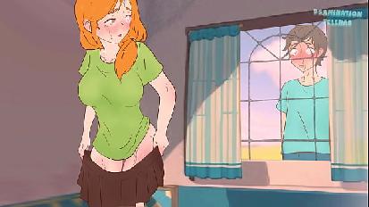 Steve spia alex mentre le toglie la gonna ha visto la sua figa nuda parodia di hentai cartoon