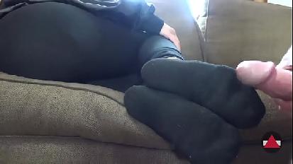 Stivali per una sborrata con i calzini