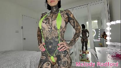 Yellow white and pink string skimpy micro bikini try on haul melody radford